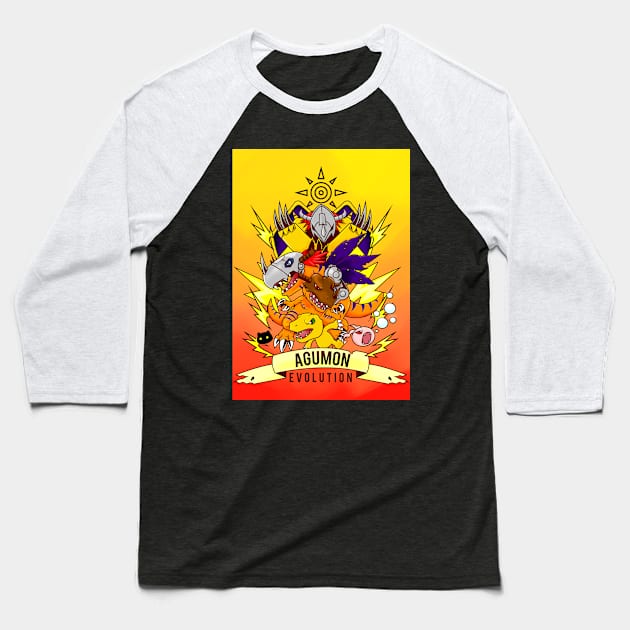 digimon agumon evolution Baseball T-Shirt by DeeMON